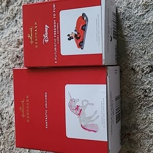 NWT HALLMARK FANTASTIC UNICORN & A FUTURISTIC FREEWAY TO FUN MICKEY